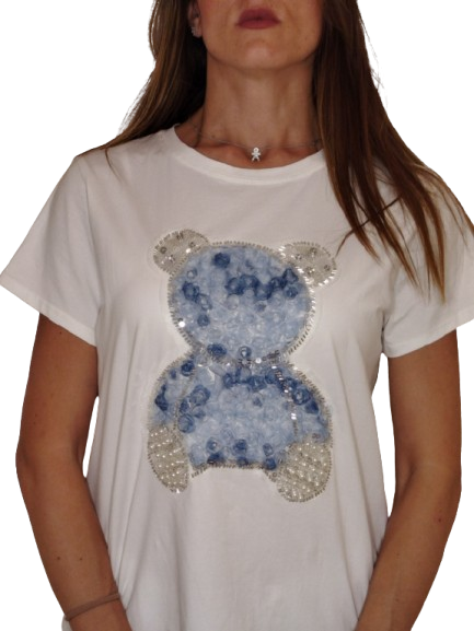 Maglietta teddy  celeste