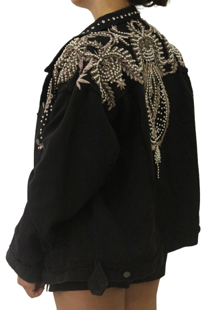 Giacca nera di jeans