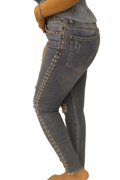 JEANS CON BORCHIE - JEANS