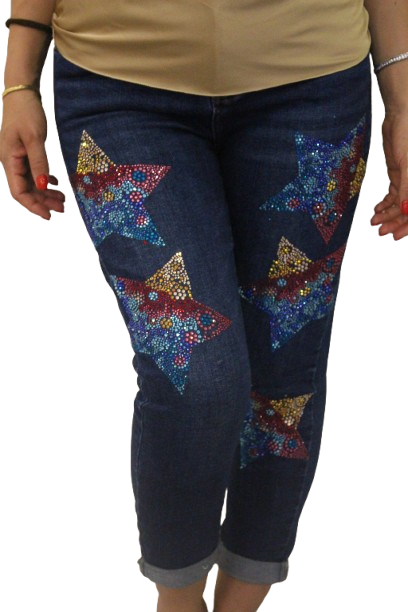Jeans strass - Blu
