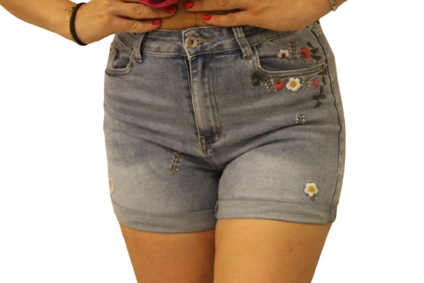 shorts ricamato - JEANS
