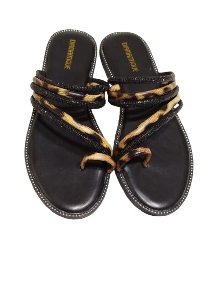 sandali strass - leopard